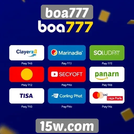 Métodos de pagamento disponíveis em boa777